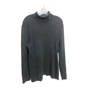 Vintage 90s LRL Ralph Lauren Turtleneck Sweater Womens 2X Black Ribbed